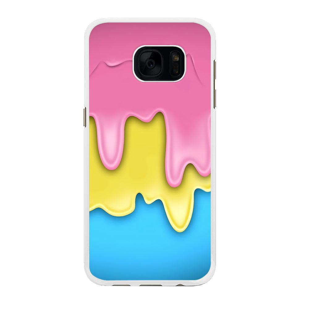 Three Cream Melts Samsung Galaxy S7 Case-Rubber / White (2D Case)-Xtracase