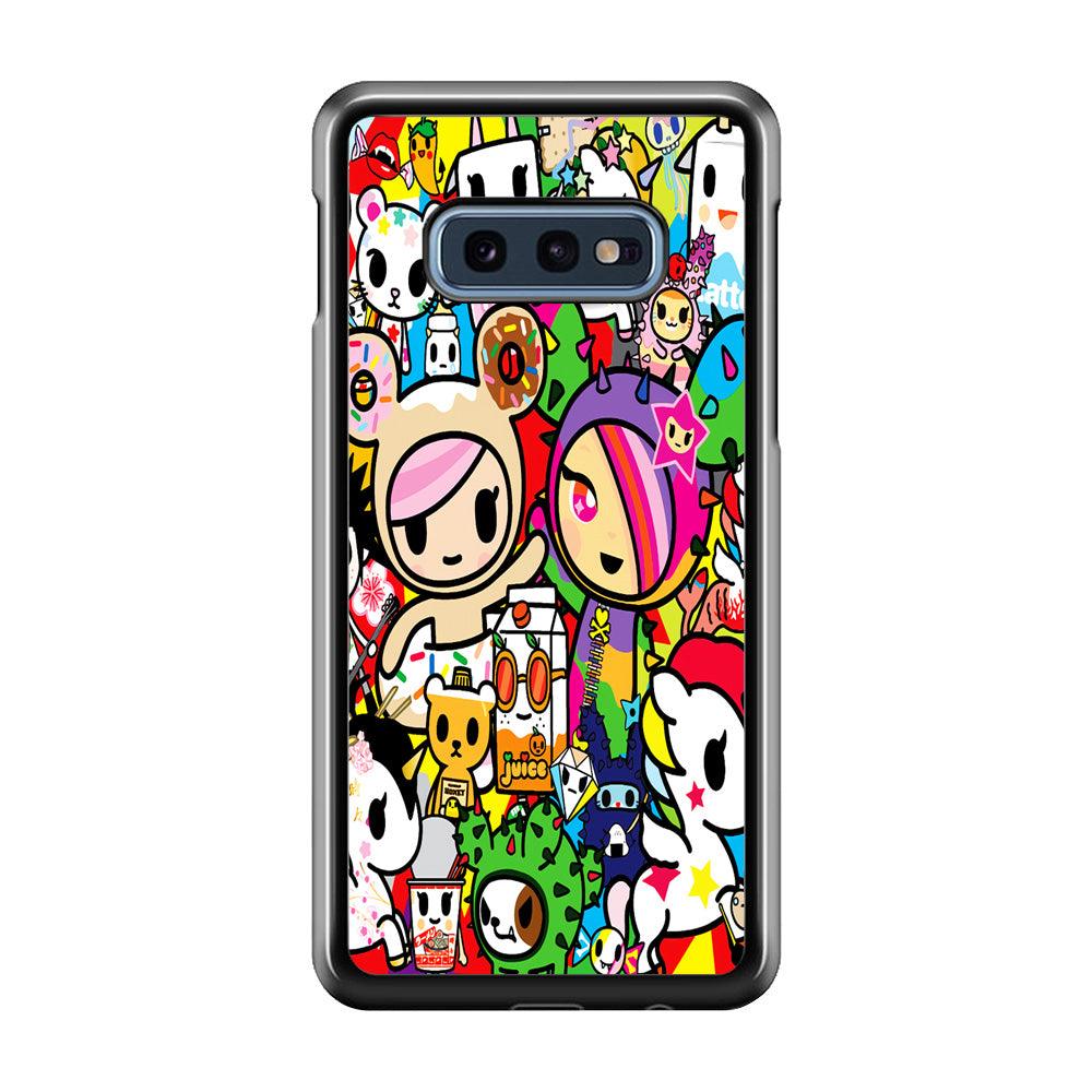 Tokidoki Doodle Cartoon Samsung Galaxy S10E Case-Rubber / Black (2D Case)-Xtracase
