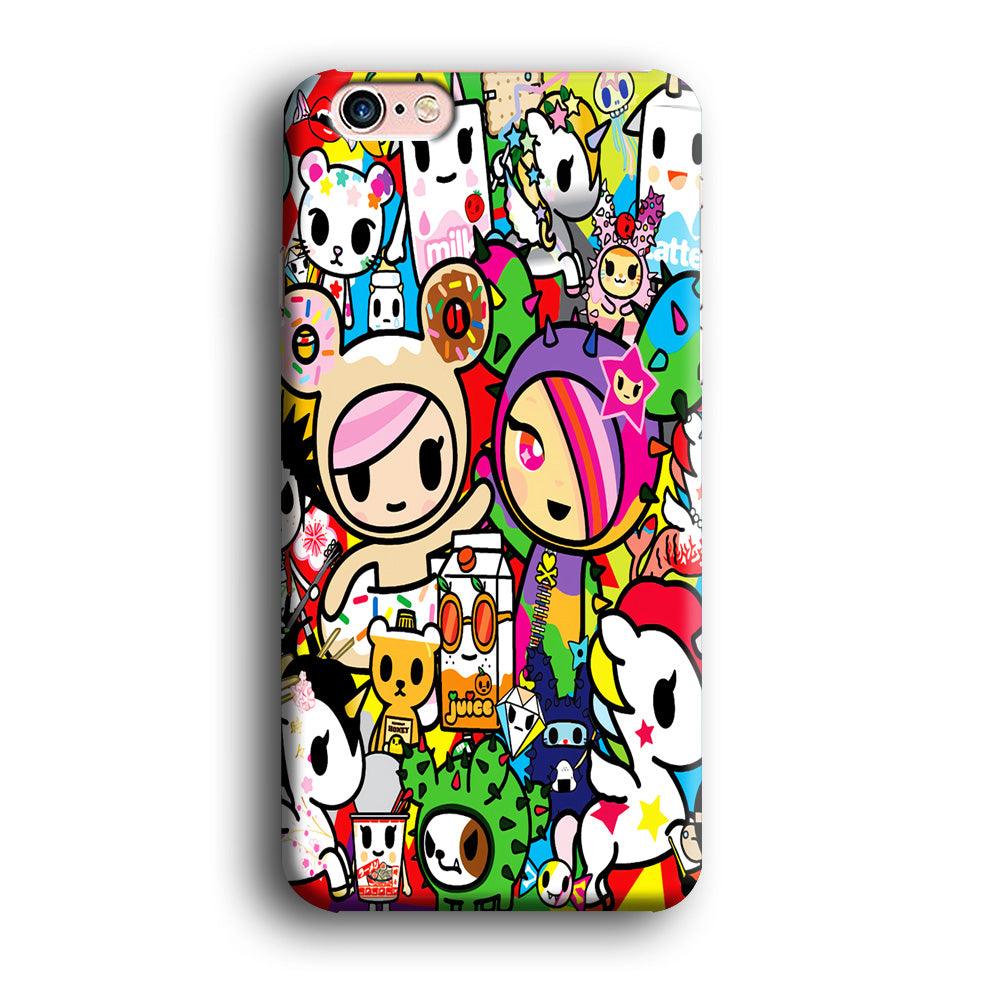 Tokidoki Doodle Cartoon iPhone 6 Plus | 6s Plus Case-Plastic / Full Wrap (3D Case)-Xtracase