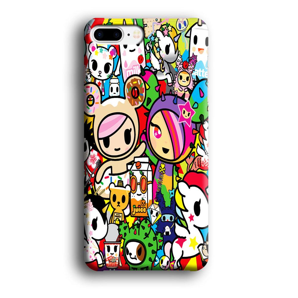 Tokidoki Doodle Cartoon iPhone 8 Plus Case-Plastic / Full Wrap (3D Case)-Xtracase
