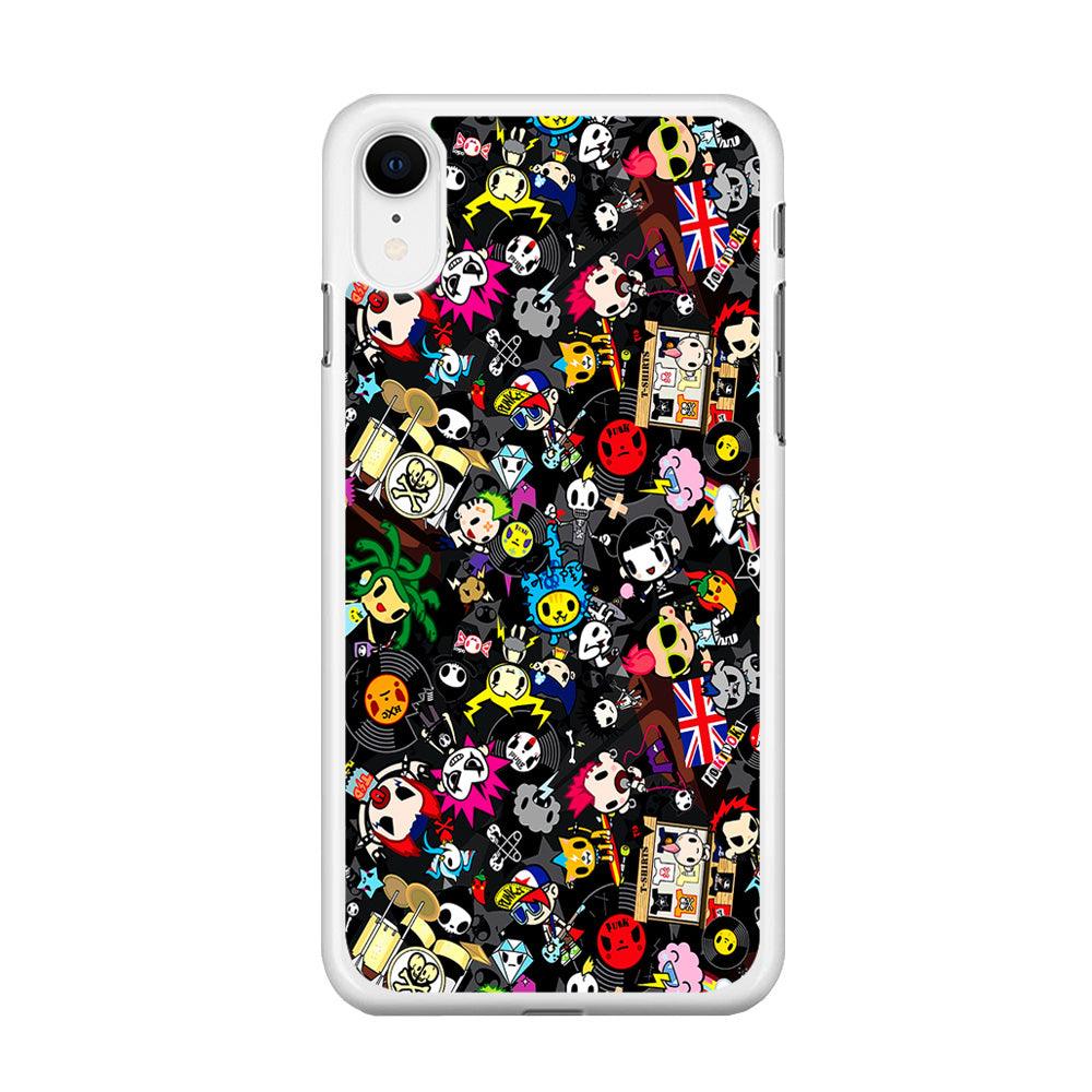 Tokidoki Punk Rock Band iPhone XR Case-Rubber / White (2D Case)-Xtracase