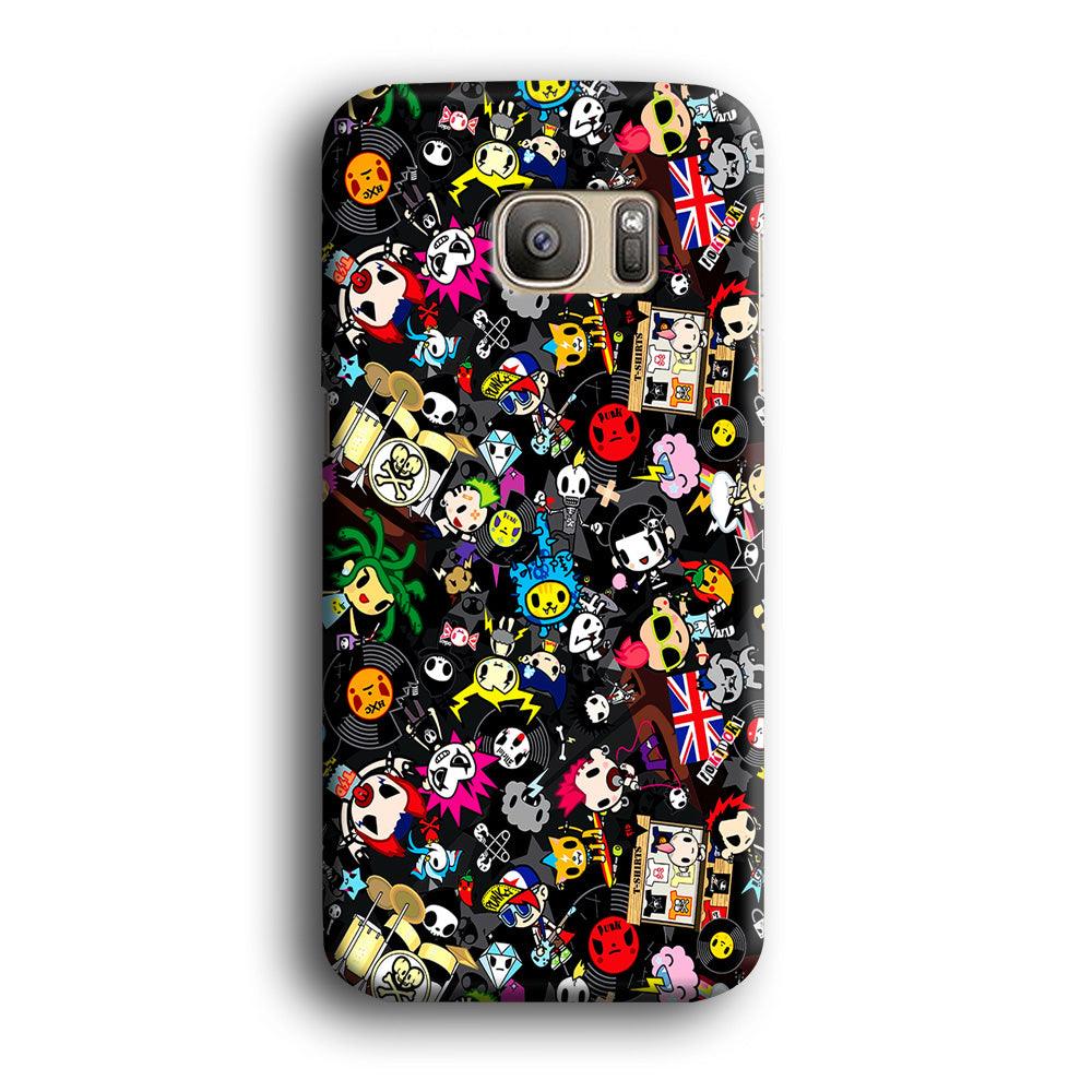 Tokidoki Punk Rock Band Samsung Galaxy S7 Edge Case-Plastic / Full Wrap (3D Case)-Xtracase