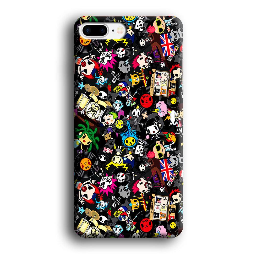 Tokidoki Punk Rock Band iPhone 8 Plus Case-Plastic / Full Wrap (3D Case)-Xtracase