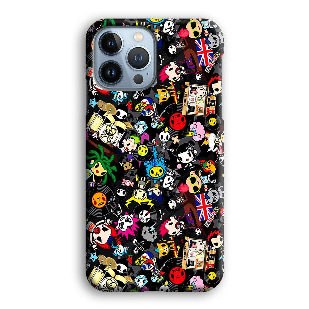 Tokidoki Punk Rock Band iPhone 13 Pro Max Case-Plastic / Full Wrap (3D Case)-Xtracase