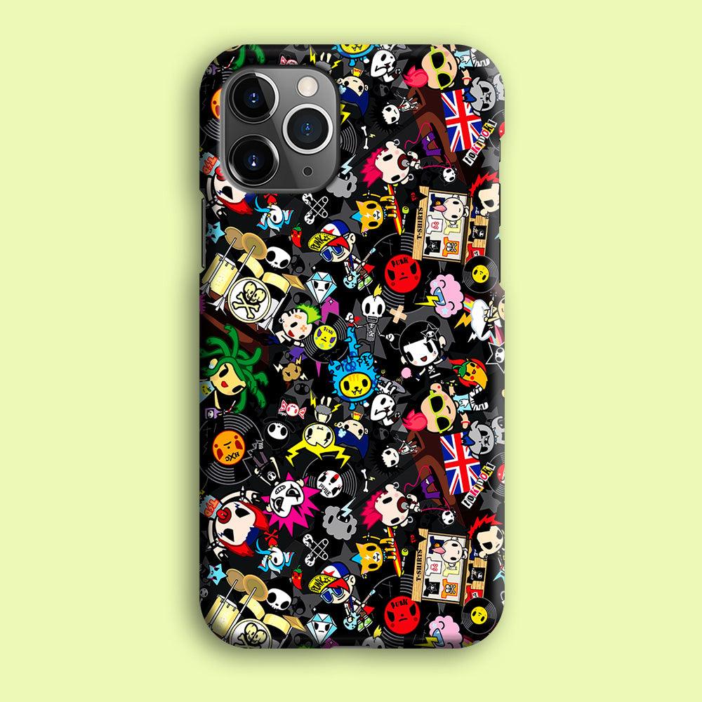 Tokidoki Punk Rock Band iPhone 12 Pro Case-Plastic / Full Wrap (3D Case)-Xtracase