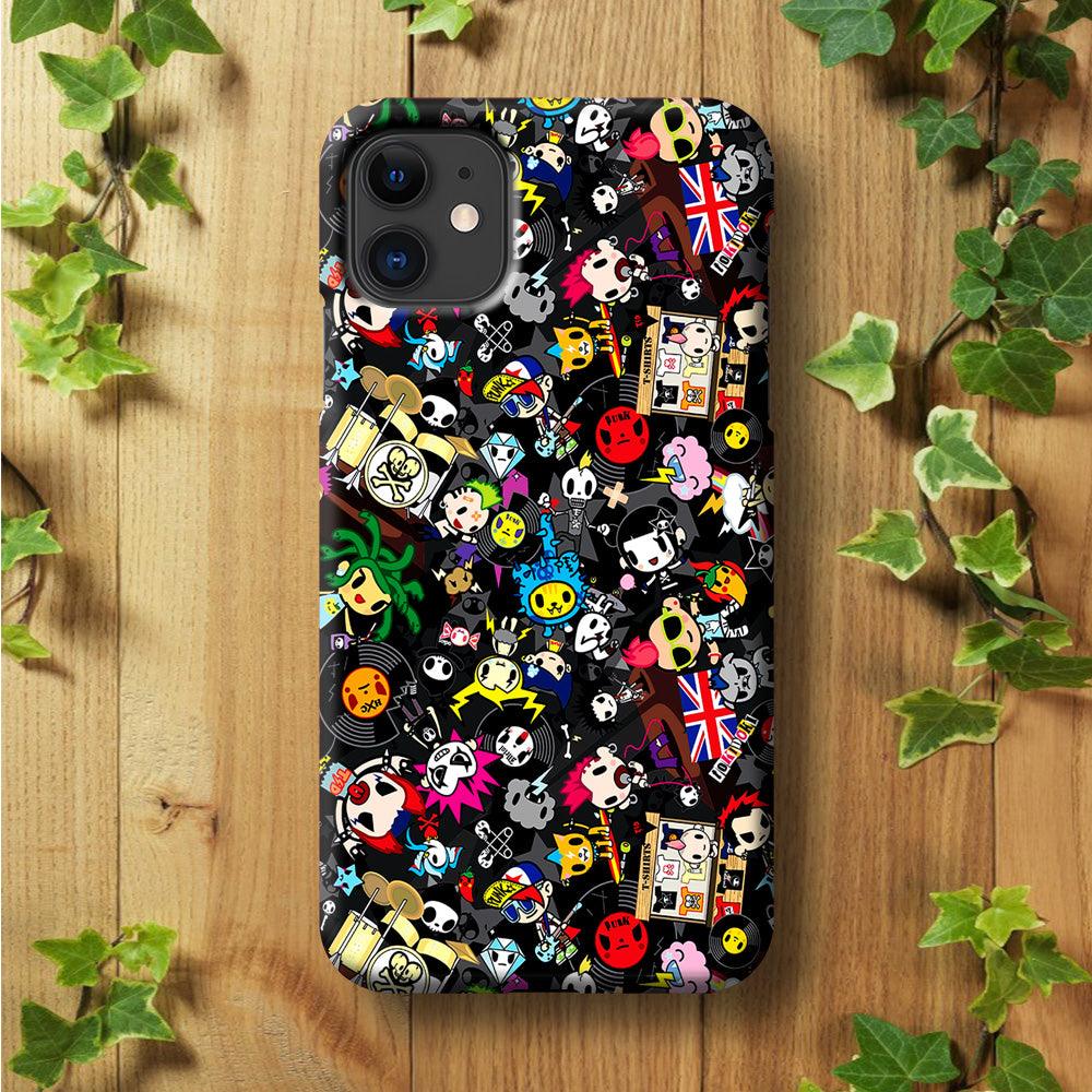 Tokidoki Punk Rock Band iPhone 11 Case-Plastic / Full Wrap (3D Case)-Xtracase