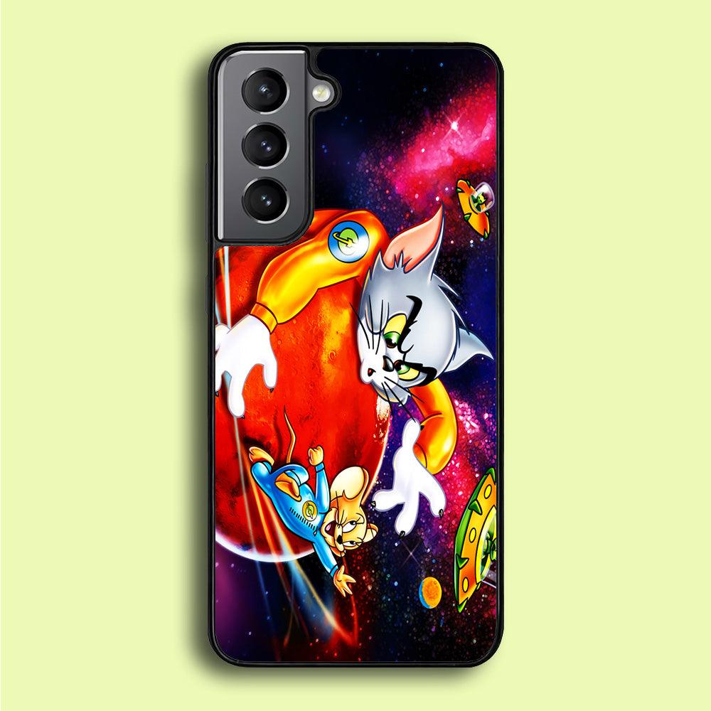 Tom and Jerry Space Samsung Galaxy A16 Case-Rubber / Black (2D Case)-Xtracase