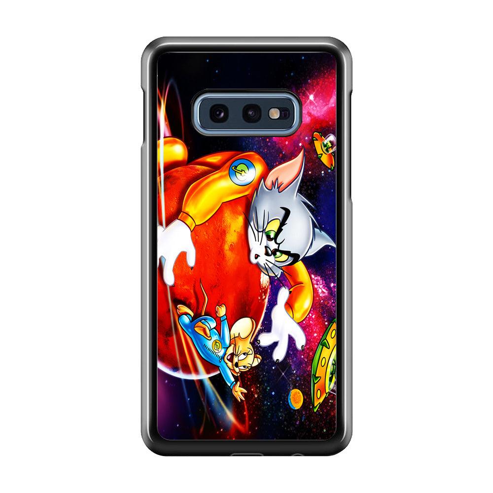 Tom and Jerry Space Samsung Galaxy S10E Case-Rubber / Black (2D Case)-Xtracase