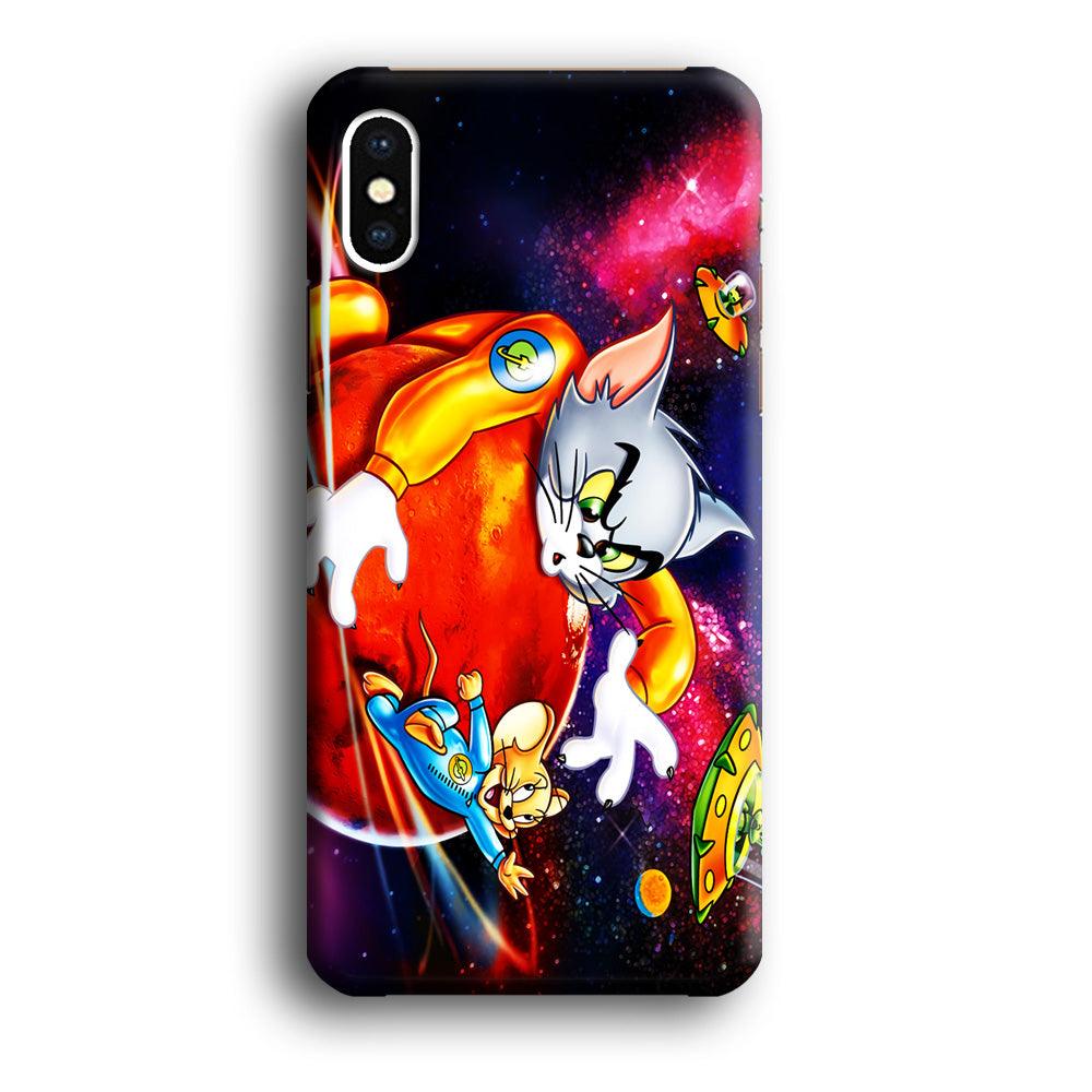 Tom and Jerry Space iPhone X Case-Plastic / Full Wrap (3D Case)-Xtracase