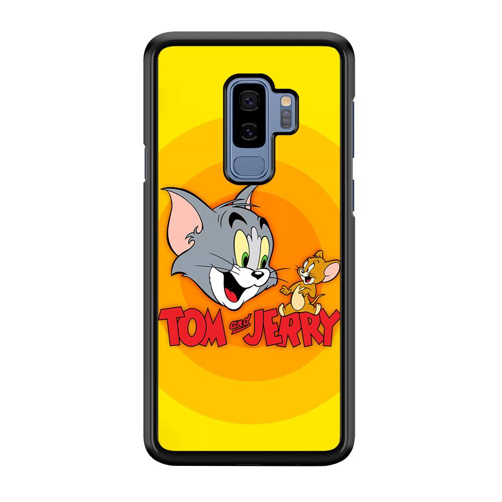 Tom and Jerry Yellow Samsung Galaxy S9 Plus Case-Rubber / Black (2D Case)-Xtracase