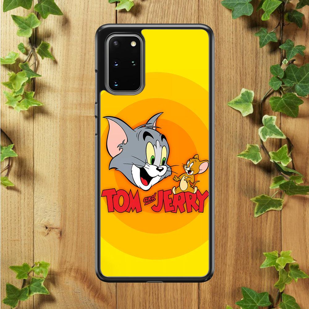 Tom and Jerry Yellow Samsung Galaxy S20 Plus Case-Rubber / White (2D Case)-Xtracase
