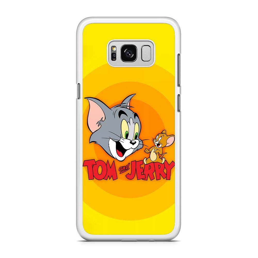 Tom and Jerry Yellow Samsung Galaxy S8 Plus Case-Rubber / White (2D Case)-Xtracase