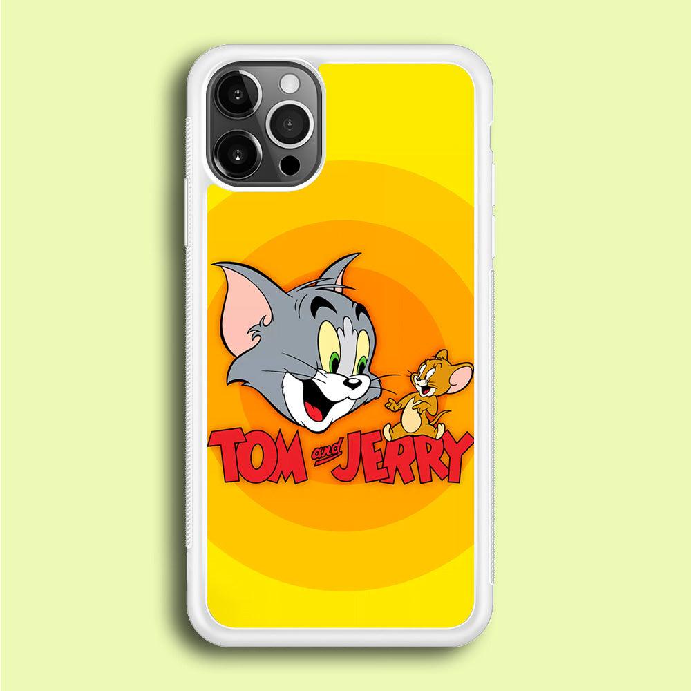 Tom and Jerry Yellow iPhone 12 Pro Case-Rubber / White (2D Case)-Xtracase