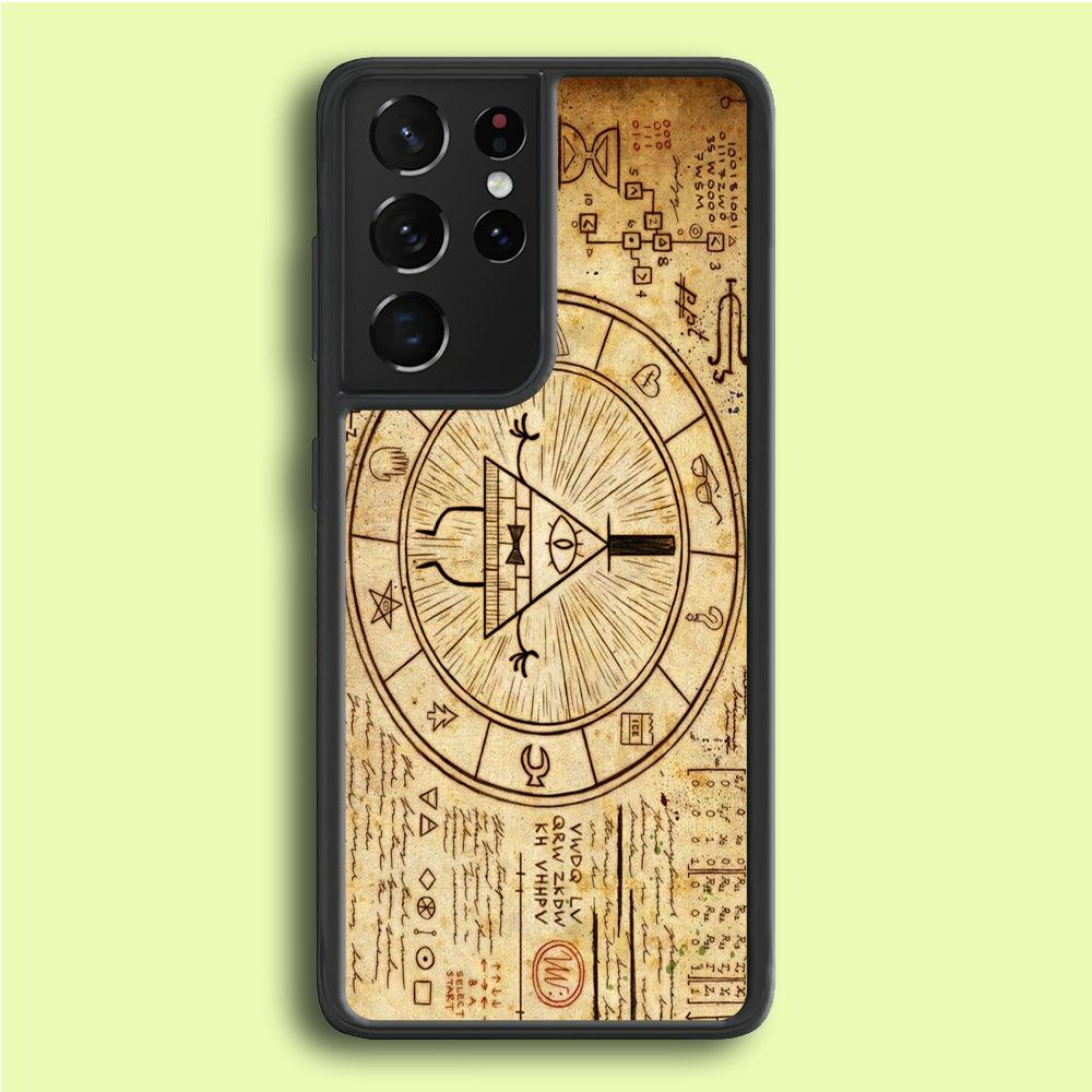 Treasure Map Gravity Falls Samsung Galaxy S25 Ultra Case-Rubber / Black (2D Case)-Xtracase