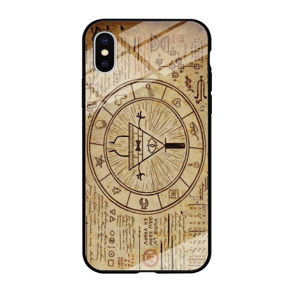 Treasure Map Gravity Falls iPhone Xs Case-Tempered Glass Case-Xtracase