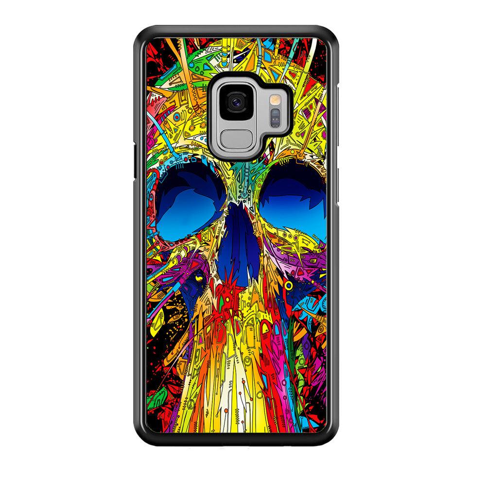 Trippy Skull Abstract Samsung Galaxy S9 Case-Rubber / Black (2D Case)-Xtracase