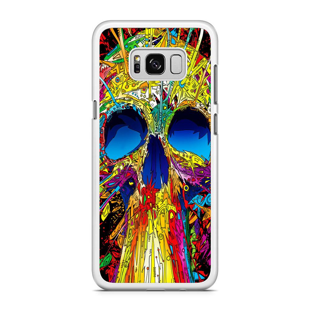 Trippy Skull Abstract Samsung Galaxy S8 Plus Case-Rubber / White (2D Case)-Xtracase