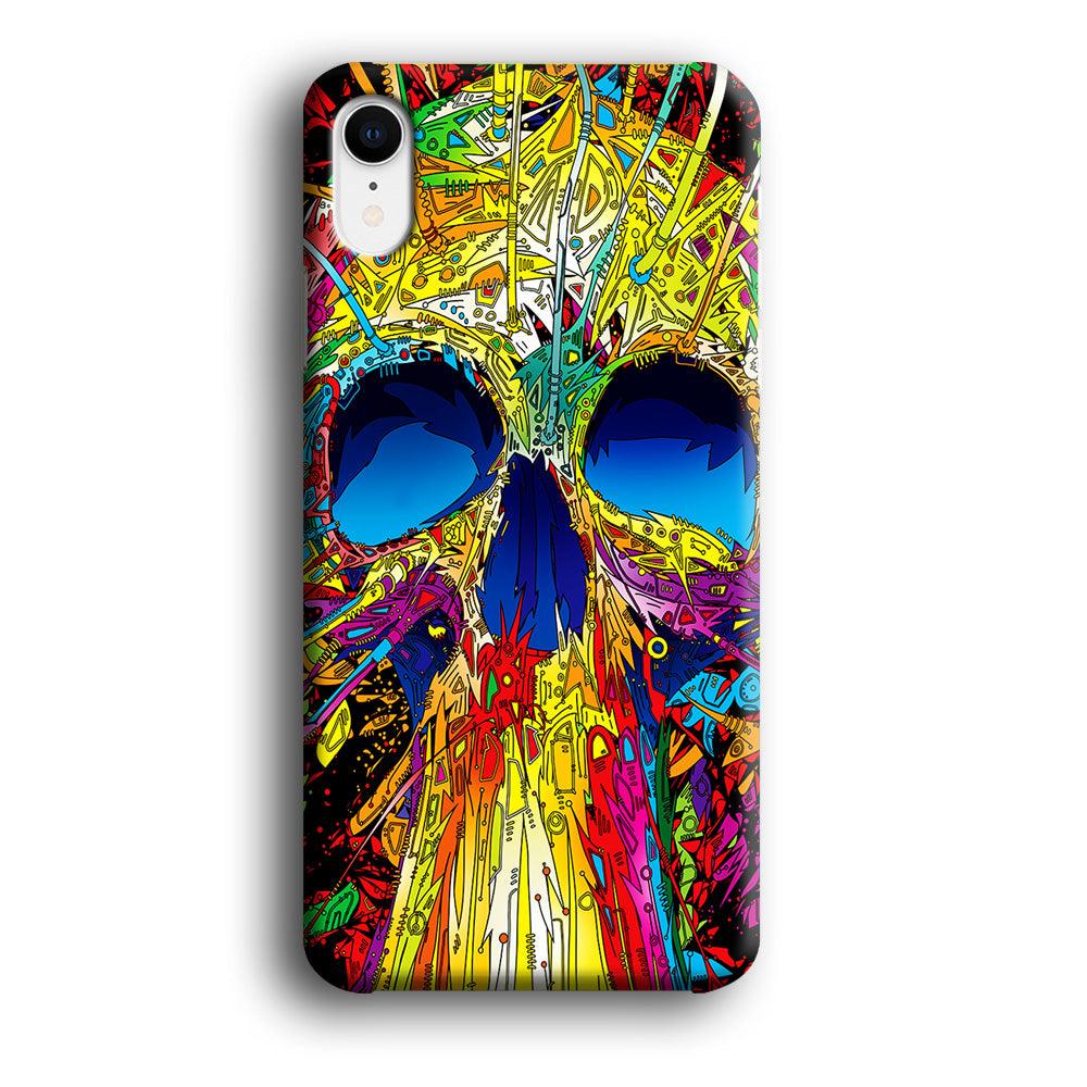 Trippy Skull Abstract iPhone XR Case-Plastic / Full Wrap (3D Case)-Xtracase