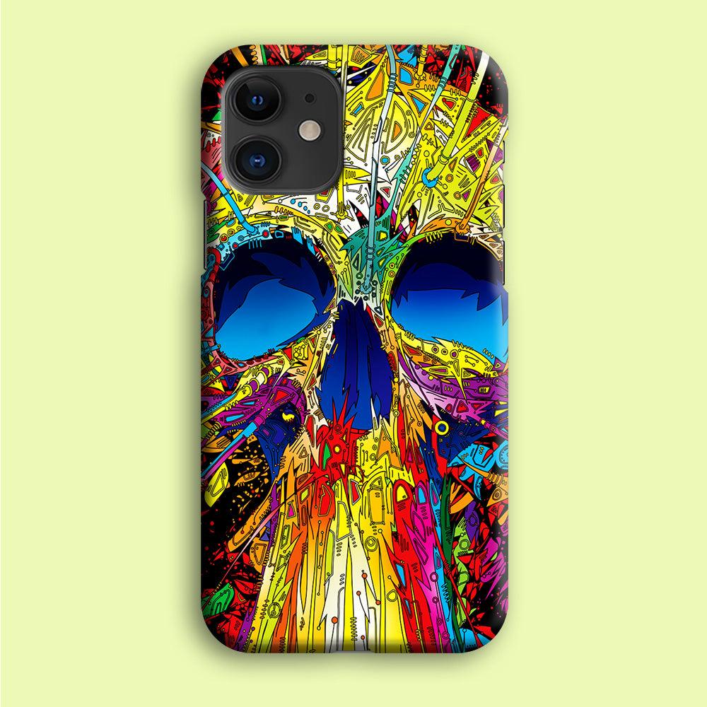 Trippy Skull Abstract iPhone 12 Case-Plastic / Full Wrap (3D Case)-Xtracase