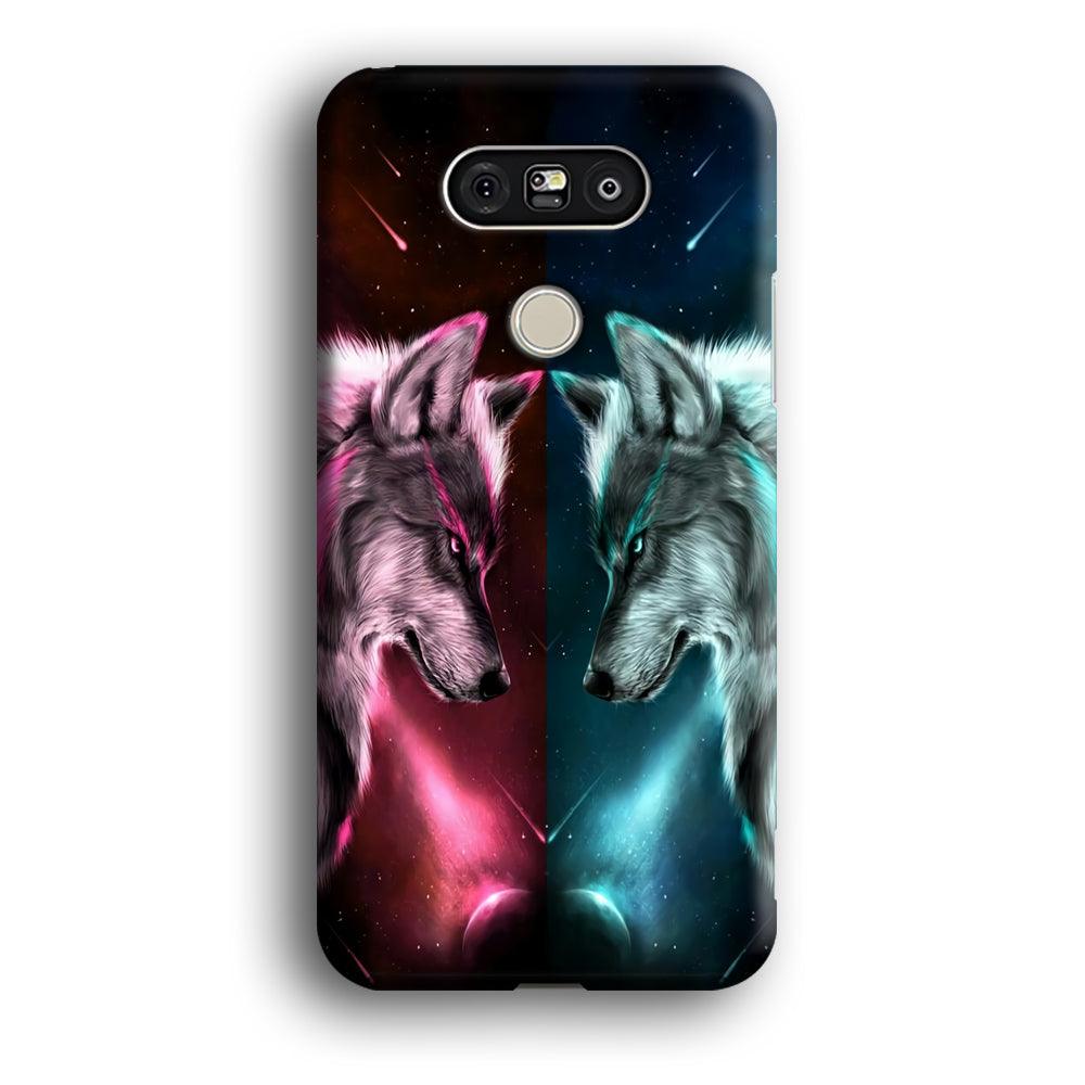 Two Wolf Red Blue Galaxy LG G5 3D Case-Xtracase