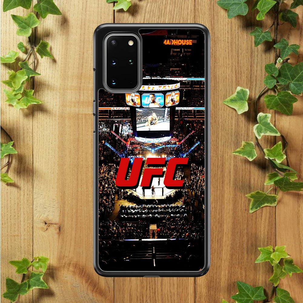 UFC Ring Background Samsung Galaxy S20 Plus Case-Rubber / White (2D Case)-Xtracase
