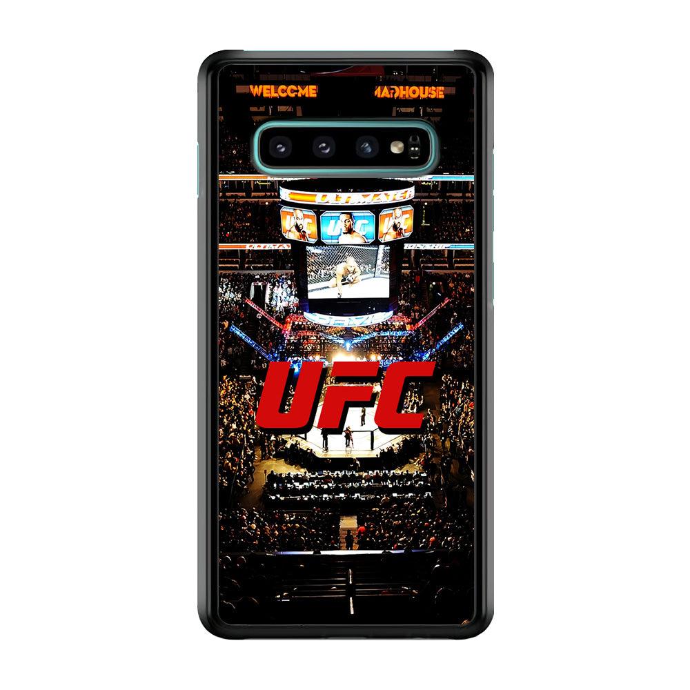 UFC Ring Background Samsung Galaxy S10 Case-Rubber / Black (2D Case)-Xtracase