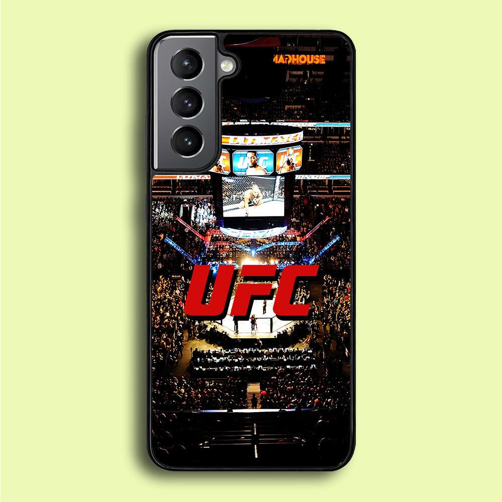 UFC Ring Background Samsung Galaxy S21 Plus Case-Rubber / White (2D Case)-Xtracase