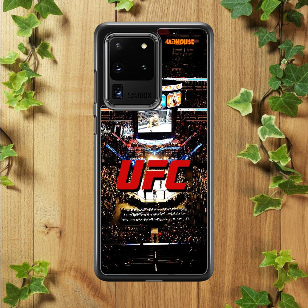 UFC Ring Background Samsung Galaxy S20 Ultra Case-Rubber / White (2D Case)-Xtracase