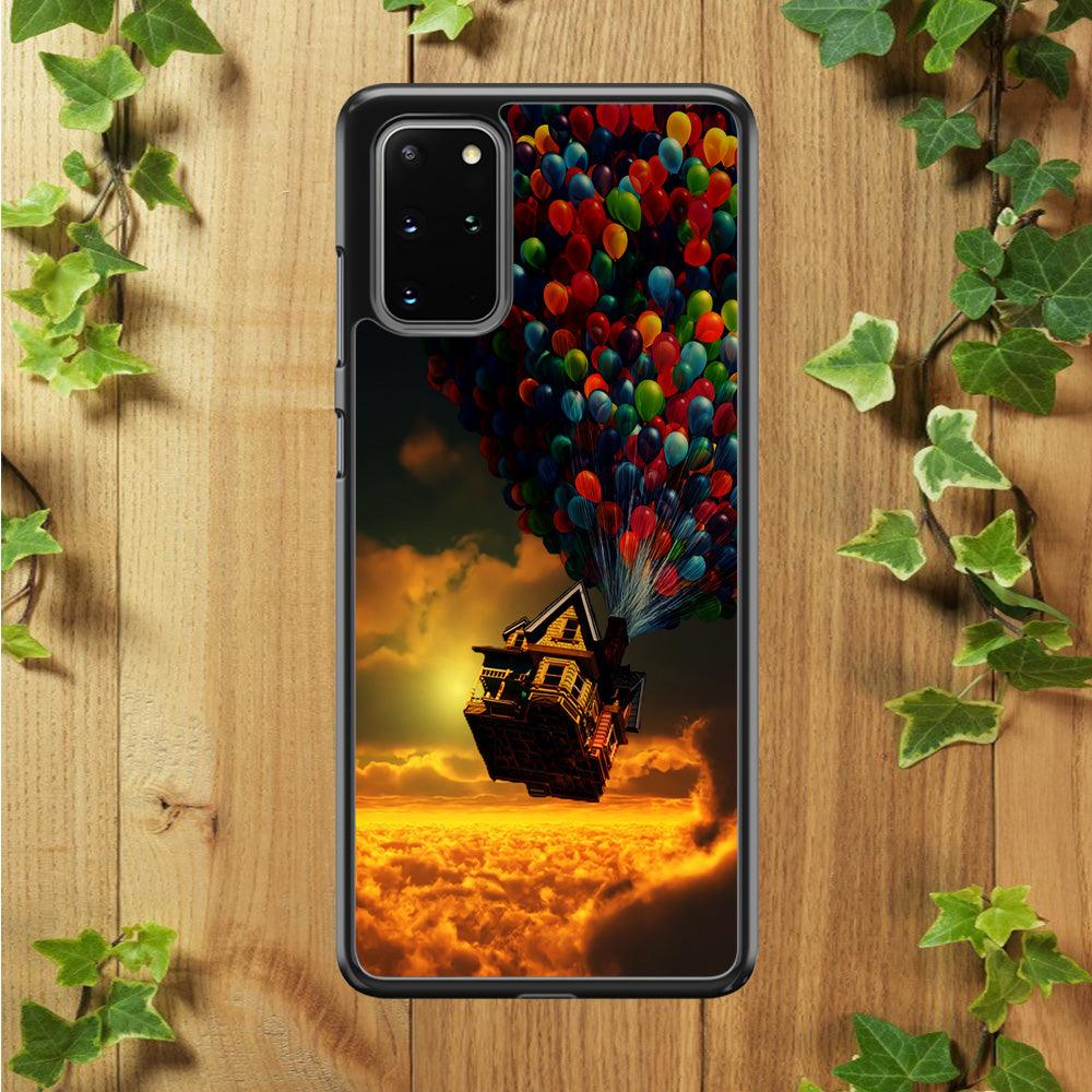 UP Flying House Sunset Samsung Galaxy S20 Plus Case-Rubber / Black (2D Case)-Xtracase