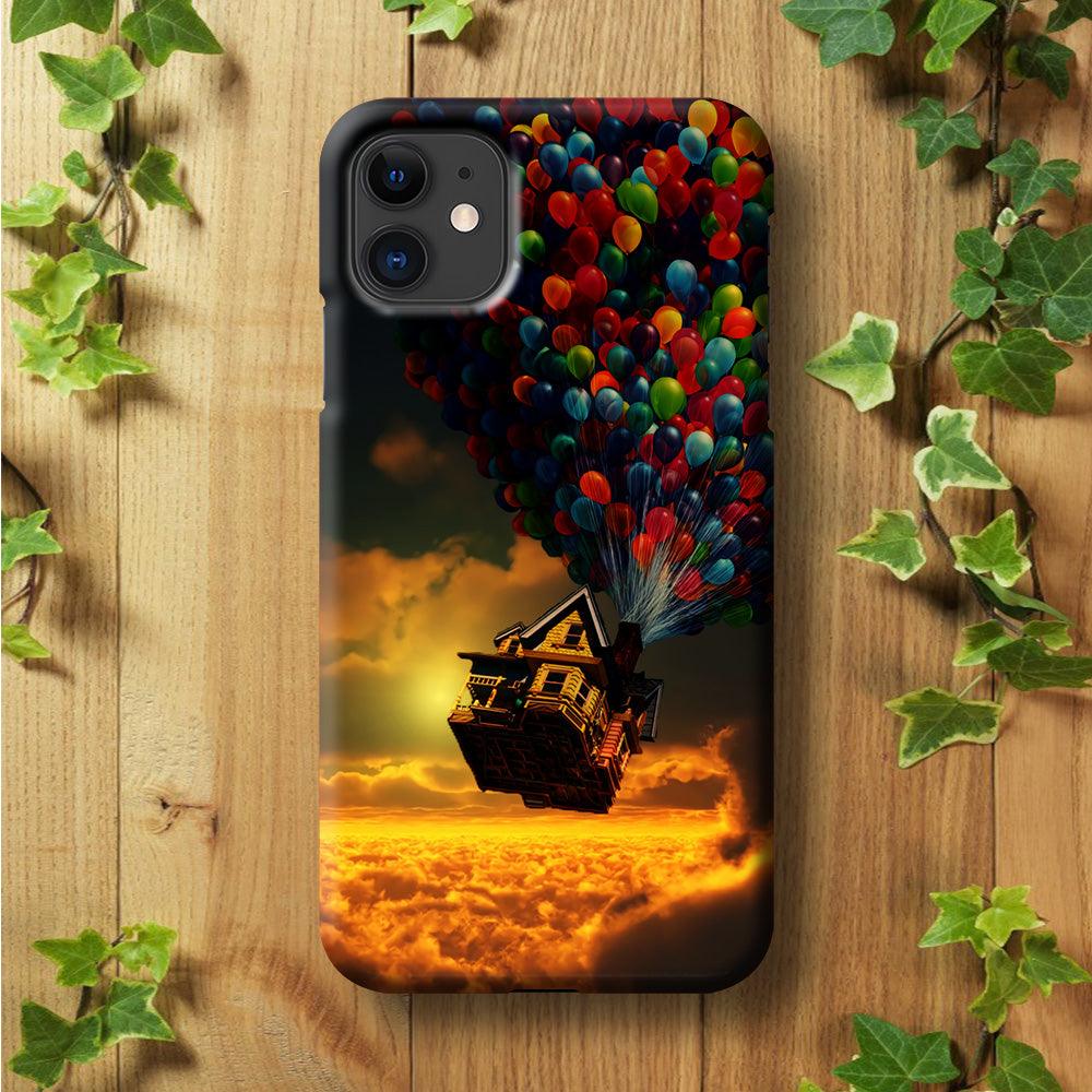 UP Flying House Sunset iPhone 11 Case-Plastic / Full Wrap (3D Case)-Xtracase