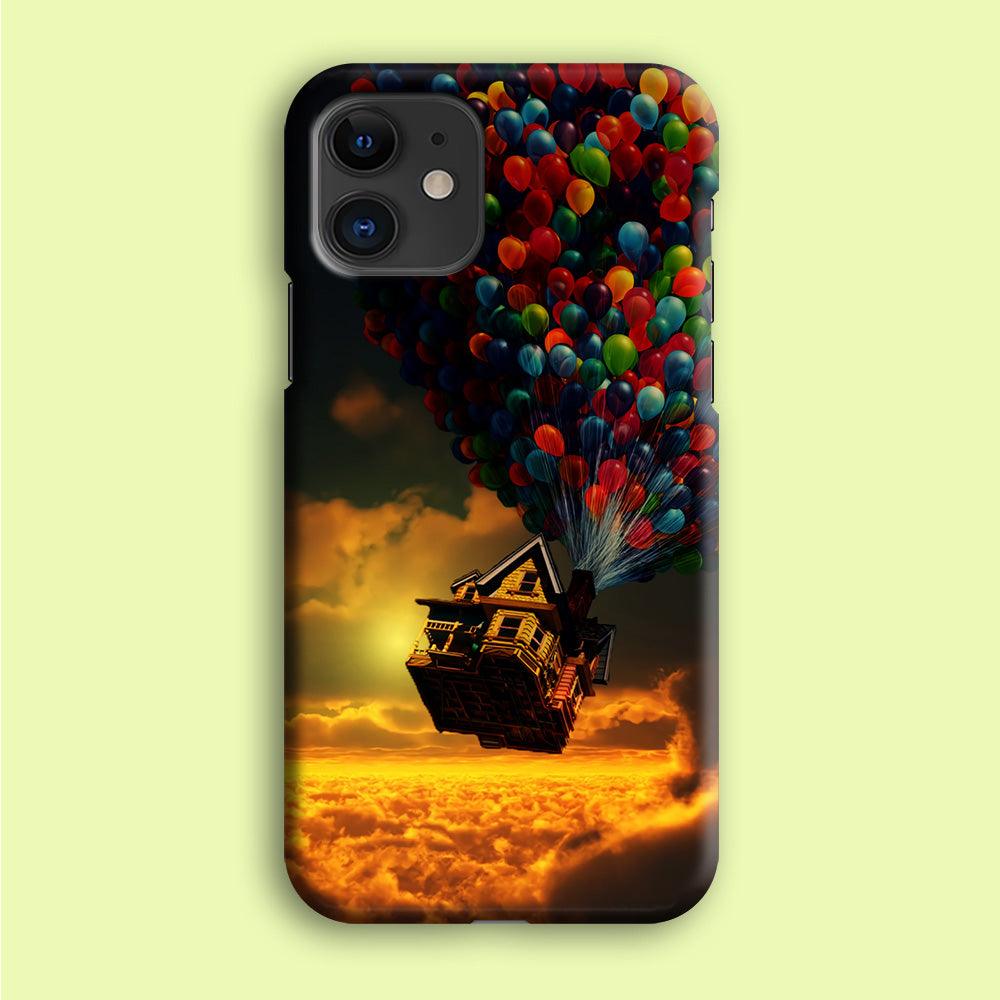UP Flying House Sunset iPhone 12 Case-Plastic / Full Wrap (3D Case)-Xtracase