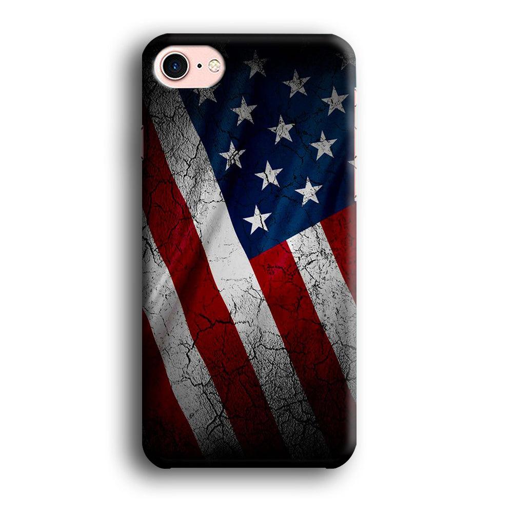 USA Flag 001 iPhone SE 2020 Case-Plastic / Full Wrap (3D Case)-Xtracase