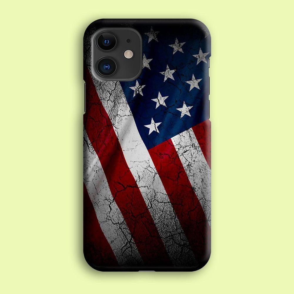 USA Flag 001 iPhone 12 Case-Plastic / Full Wrap (3D Case)-Xtracase