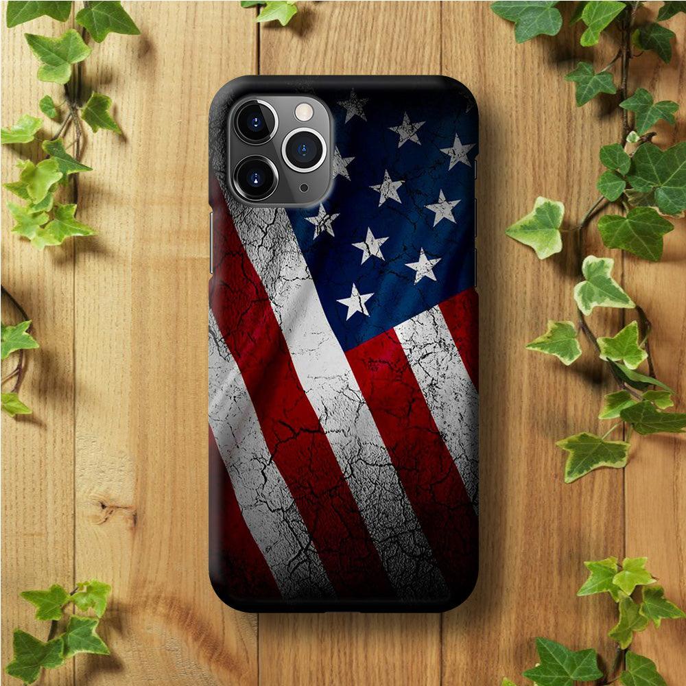 USA Flag 001 iPhone 11 Pro Max Case-Plastic / Full Wrap (3D Case)-Xtracase