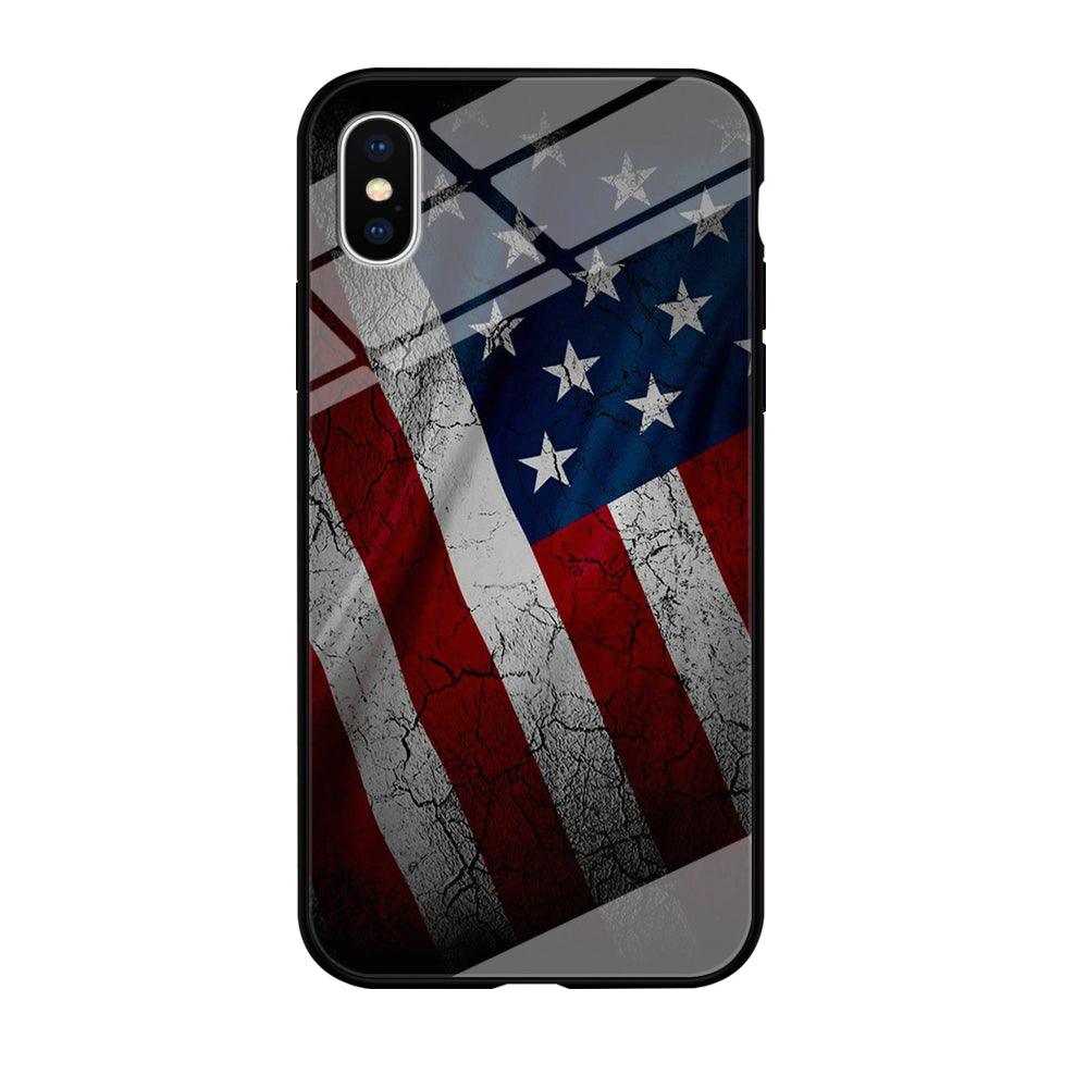 USA Flag 001 iPhone Xs Case-Tempered Glass Case-Xtracase