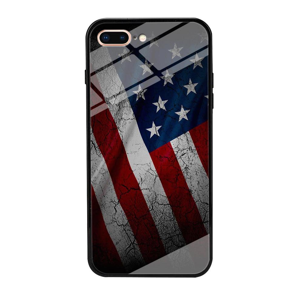 USA Flag 001 iPhone 7 Plus Case-Tempered Glass Case-Xtracase