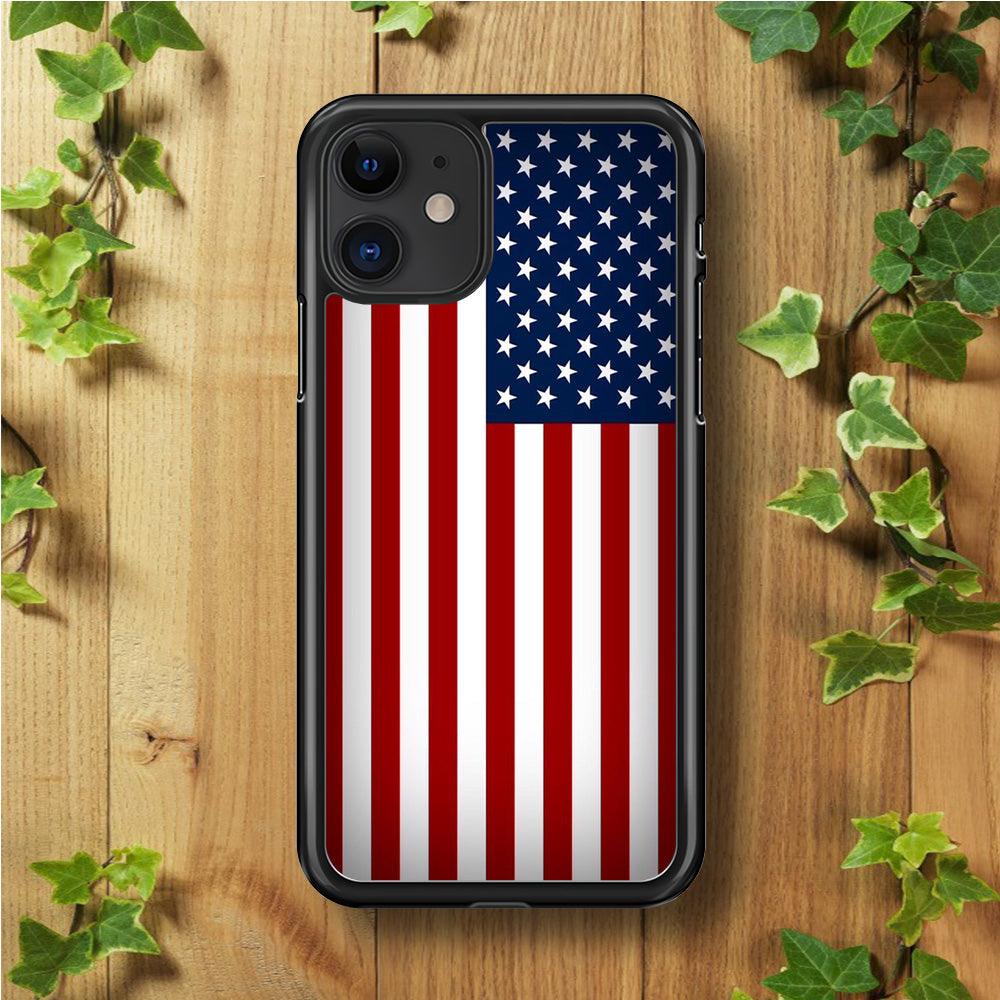 USA Flag 003 iPhone 11 Case-Plastic / Full Wrap (3D Case)-Xtracase