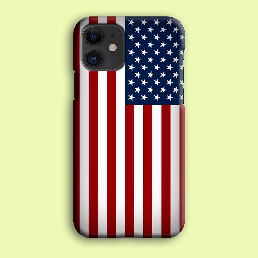 USA Flag 003 iPhone 12 Case-Plastic / Full Wrap (3D Case)-Xtracase