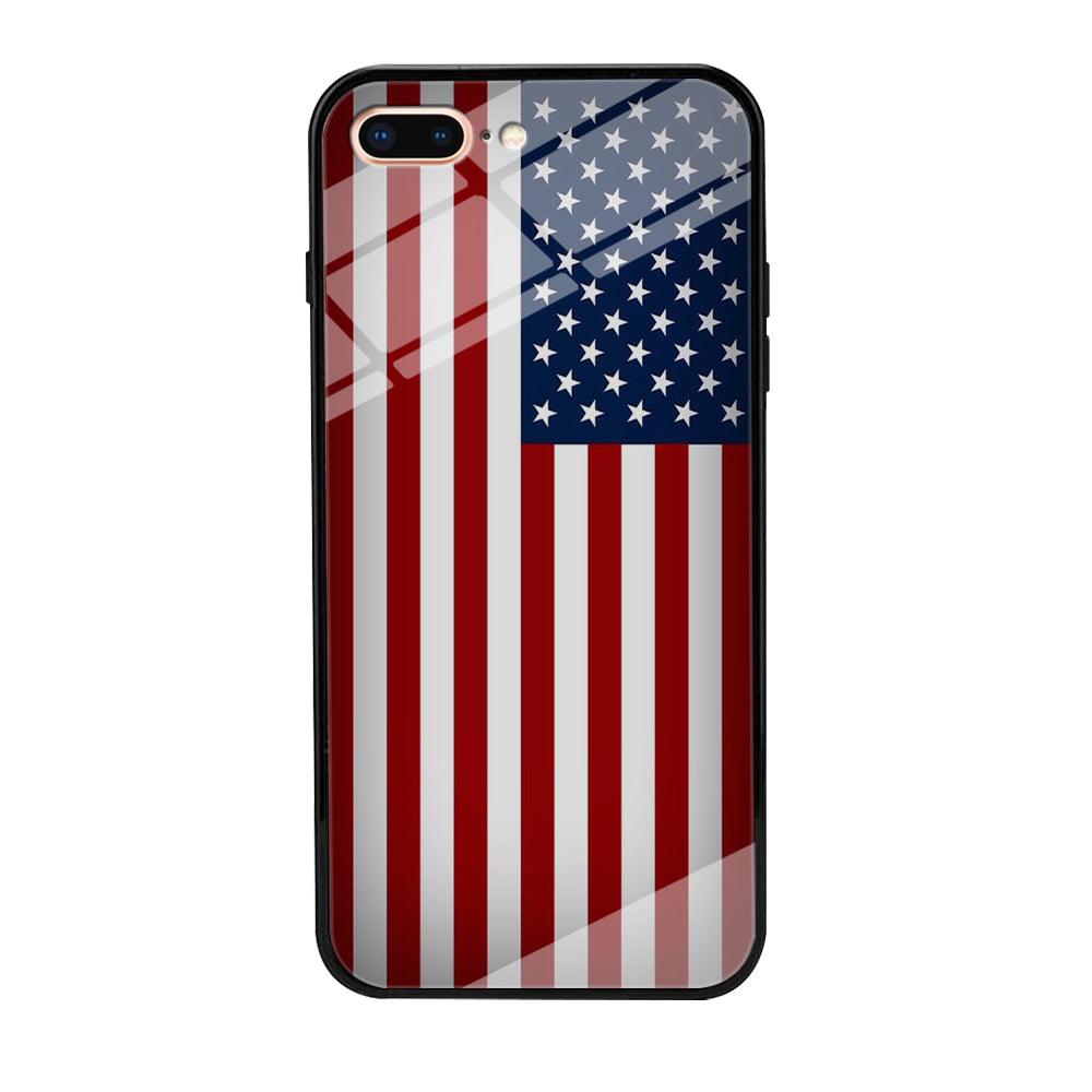 USA Flag 003 iPhone 8 Plus Case-Tempered Glass Case-Xtracase