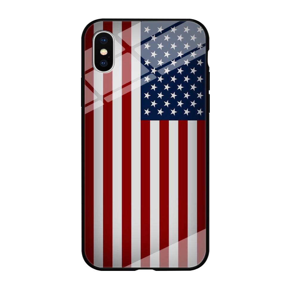USA Flag 003 iPhone Xs Case-Tempered Glass Case-Xtracase