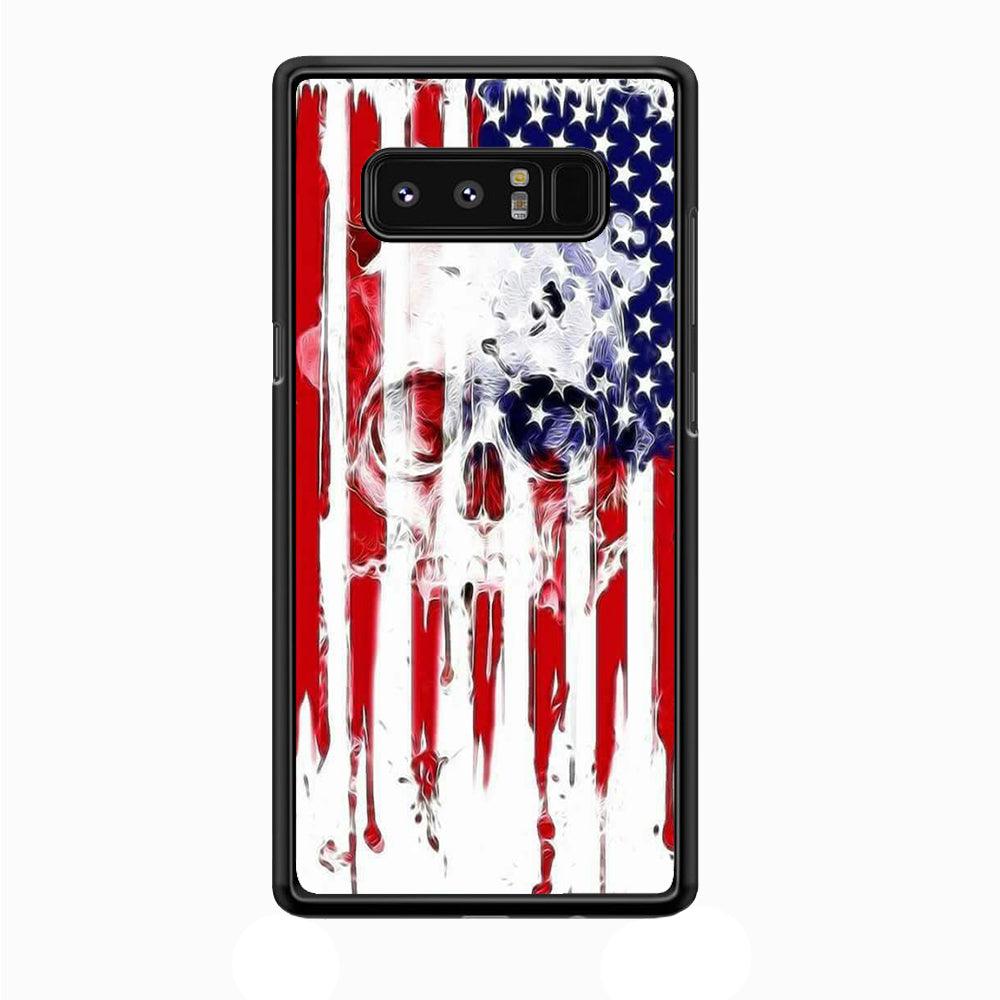 USA Flag Skull Samsung Galaxy Note 8 Case-Plastic / Full Wrap (3D Case)-Xtracase
