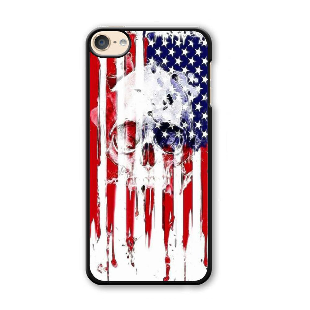 USA Flag Skull iPod Touch 6 Case-Plastic / Full Wrap (3D Case)-Xtracase