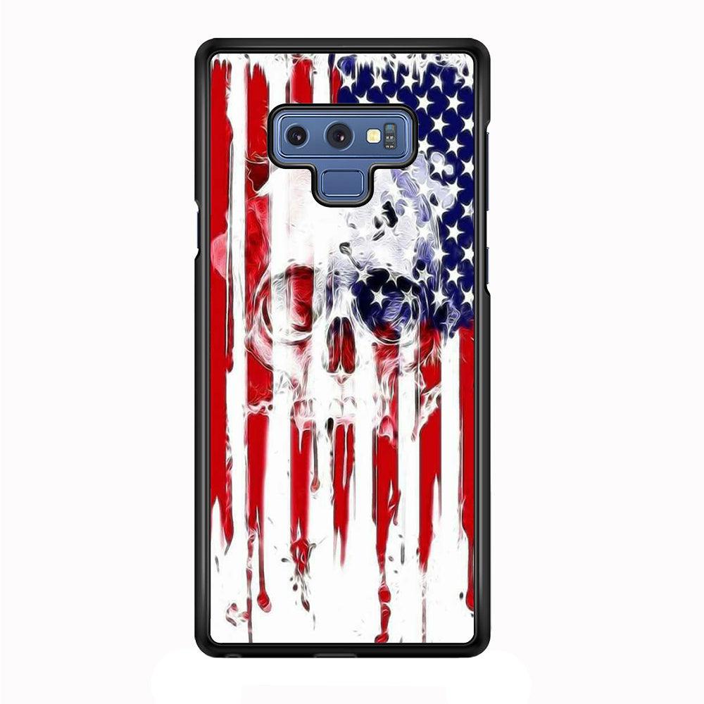 USA Flag Skull Samsung Galaxy Note 9 Case-Plastic / Full Wrap (3D Case)-Xtracase