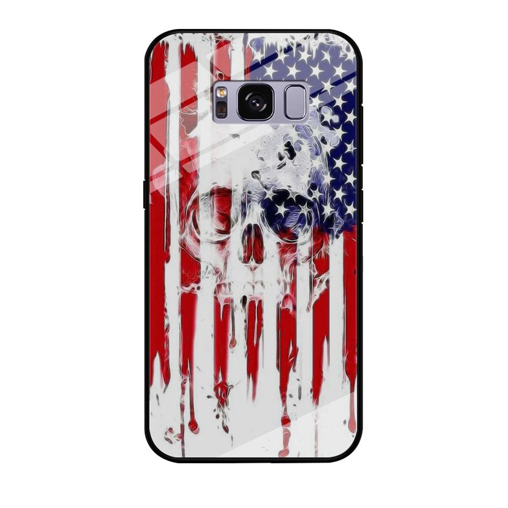 USA Flag Skull Samsung Galaxy S8 Plus Case-Tempered Glass Case-Xtracase