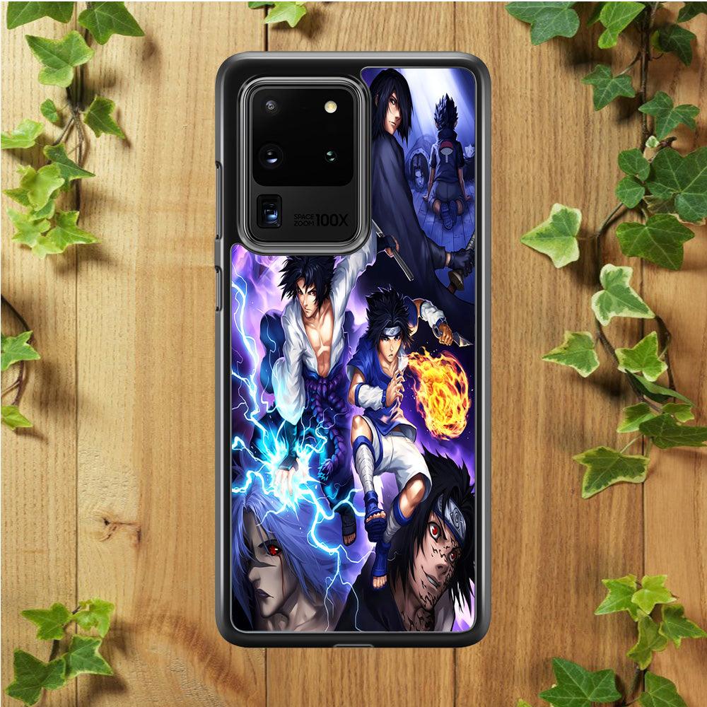 Uchiha Sasuke Transformation Samsung Galaxy S20 Ultra Case-Rubber / White (2D Case)-Xtracase