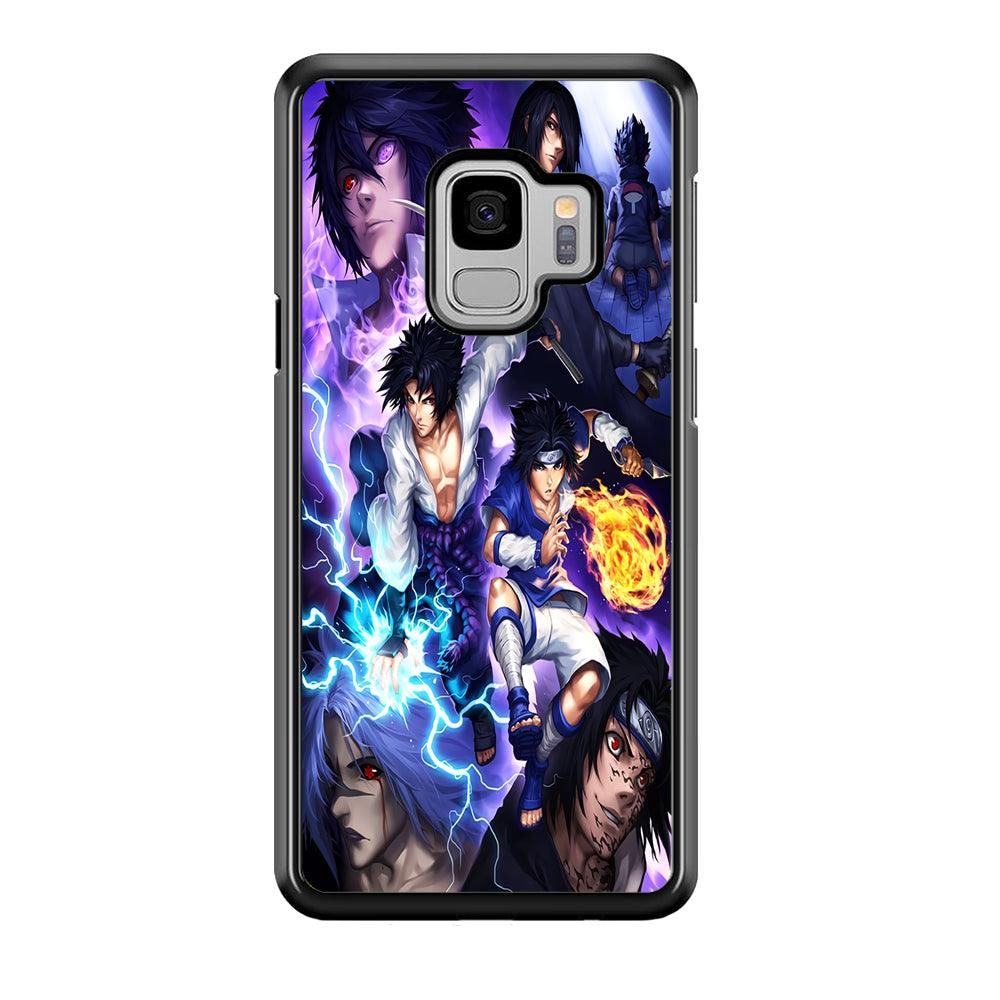 Uchiha Sasuke Transformation Samsung Galaxy S9 Case-Rubber / White (2D Case)-Xtracase