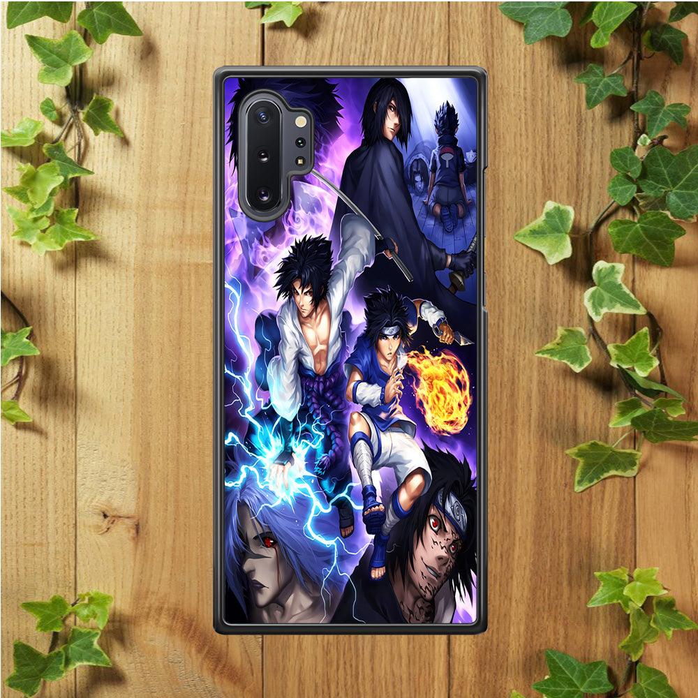 Uchiha Sasuke Transformation Samsung Galaxy Note 10 Plus Case-Rubber / Black (2D Case)-Xtracase