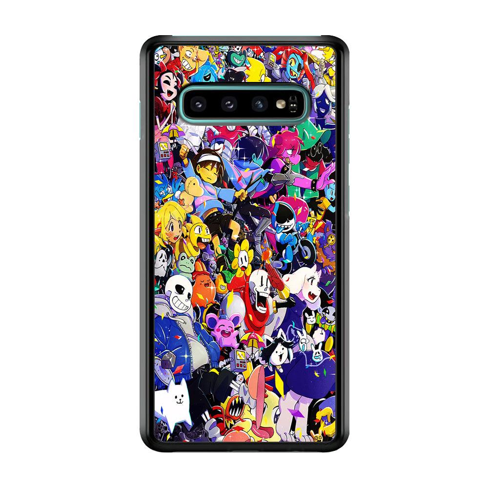 Undertale All Character Samsung Galaxy S10 Plus Case-Rubber / White (2D Case)-Xtracase