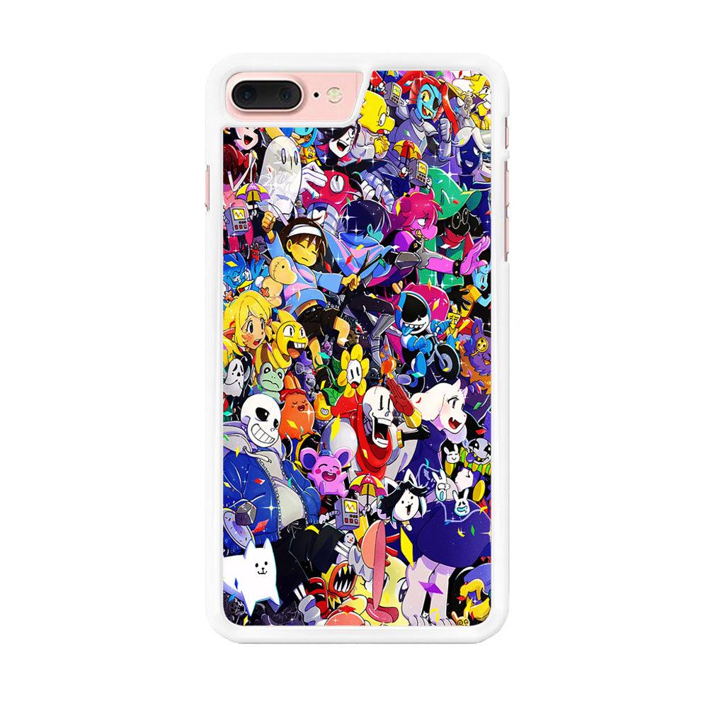 Undertale All Character iPhone 8 Plus Case-Rubber / White (2D Case)-Xtracase