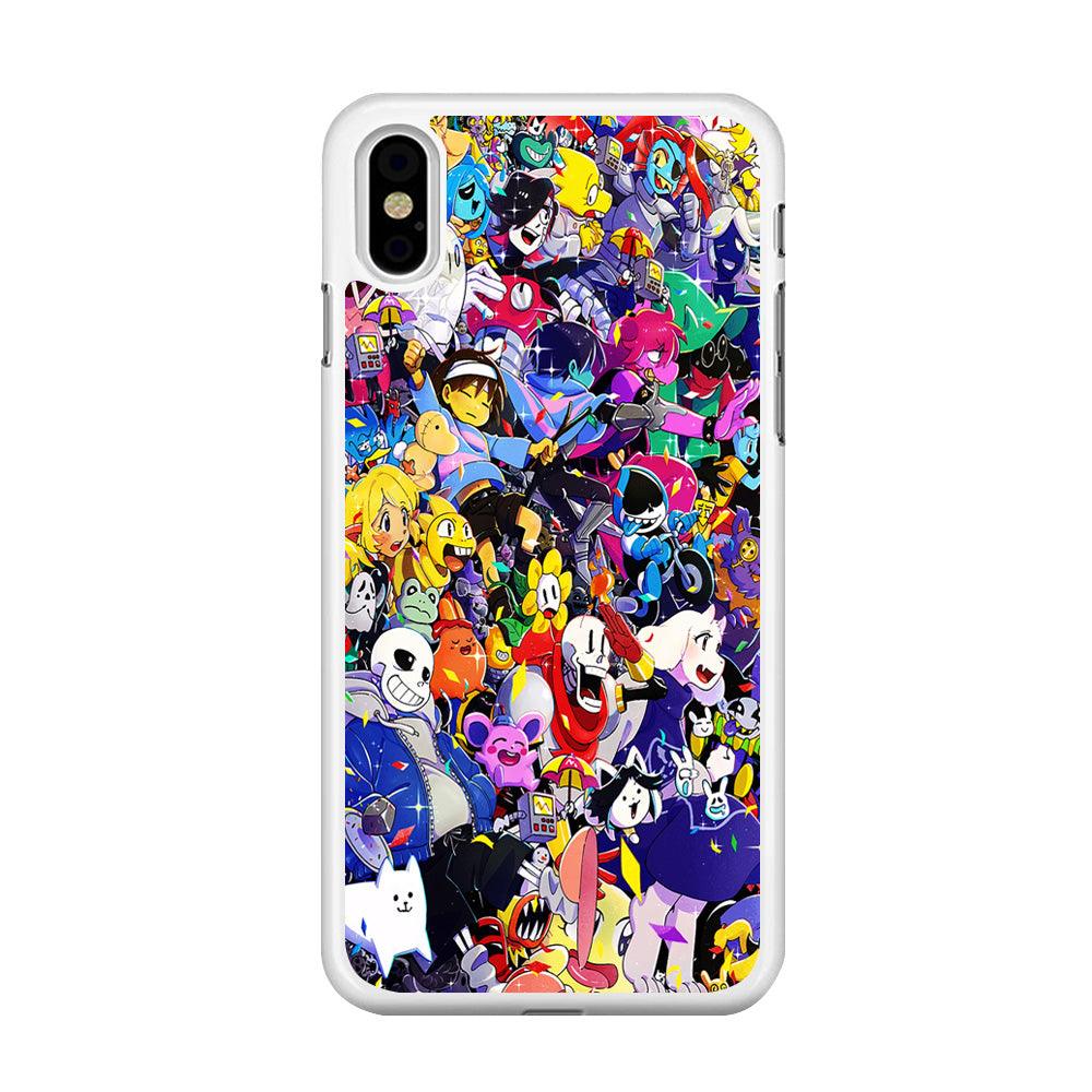 Undertale All Character iPhone X Case-Rubber / White (2D Case)-Xtracase